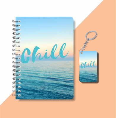craft maniacs A5 NOTEBOOK + KEYCHAIN COLLECTION A5 Notebook RULED 160 Pages(Black, White)