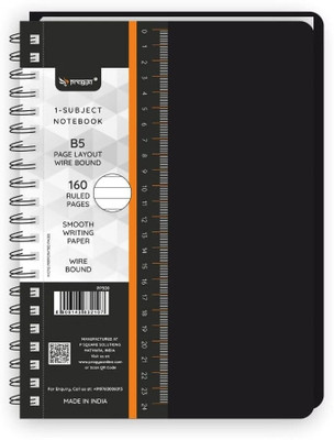 Pragya Office Pro Wire-O Subject Notebook | A5 (14.5x21 CM) - 160 Plain/Unruled Page A5 Notebook Unruled | Plain 160 Pages(Multicolor, Pack of 4)