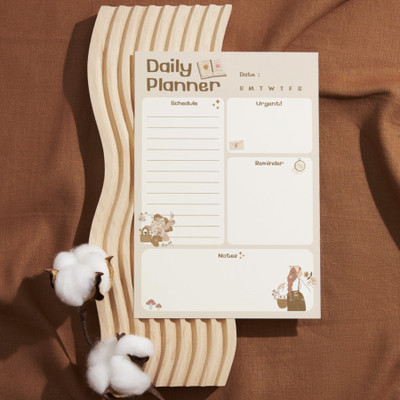 Tanvi My Daily Planner A5 Note Pad Ruled and Unruled 100 Pages(Brown)
