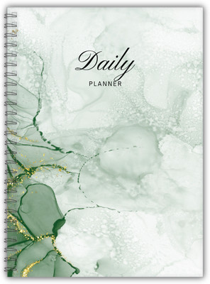 TimeWise Daily Planner Minimalist Schedule your Day Journal A5 Planner Unruled 140 Pages(Green)