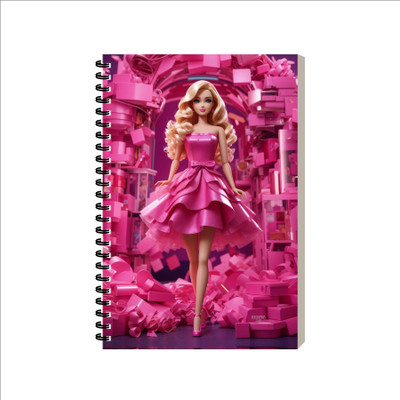 ESCAPER Cartoon Diary A5 Diary Ruled 160 Pages(Pink Barbie Cover)
