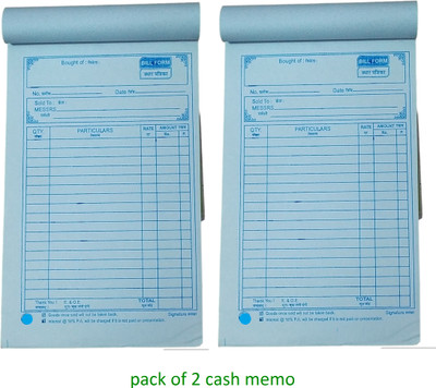 Zonkar bill book B5 Cash Memo Stapled 200 Pages(Multicolor, Pack of 2)