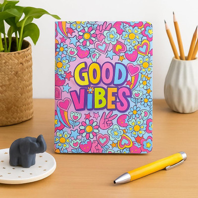 articious Good Vibes A5 Diary Ruled 96 Pages(Multicolor)