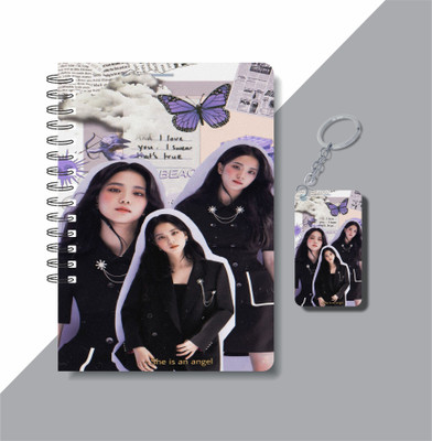 craft maniacs JISSO BLACKPINK DIARY & KEYCHAIN A5 Notebook RULED 120 Pages(Multicolor)