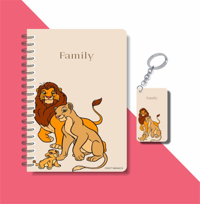 craft maniacs LION KING 2023 NOTEBOOK COLLECTION A5 Notebook RULED 160 Pages(Yellow)