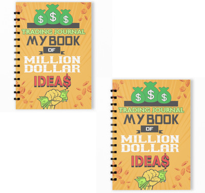 RINKON Stockmarket Trading Journal Notebook Day Trade Record Trader Tradingsetup A4 Note Book RULLED 120 Pages(Yellow, Pack of 2)