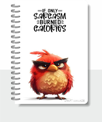 craft maniacs CUTE PUN 2025 NOTEBOOKS A5 Notebook RULED 120 Pages(Multicolor)