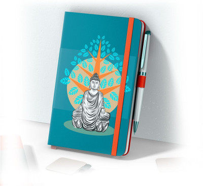 Doodle Monk BUDDHA Dotted Journal Hardcase |A5|160 Pages, Inner Pocket, Pen loop, Dot-Grid A5 Journal Designed 160 Pages(Blue)