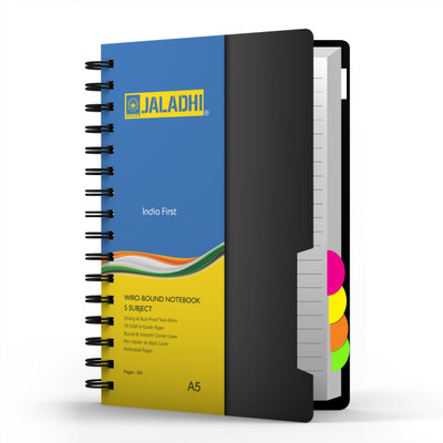 JALADHI A5 Notebook A5 Note Book Ruled 300 Pages(Black)