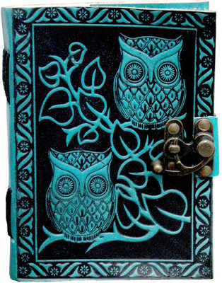 Anshika International leather A5 Notebook unruling 100 Pages(Blue, Black)