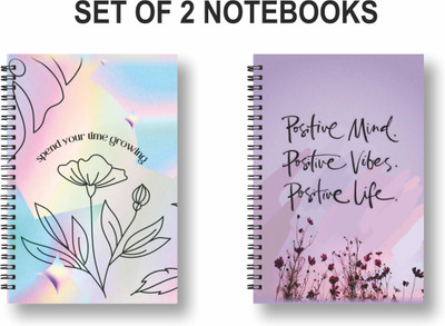 ROT RIX combo of 2 Notebooks A5 Diary Unruled 144 Pages(Purple, Multicolor, Pack of 2)