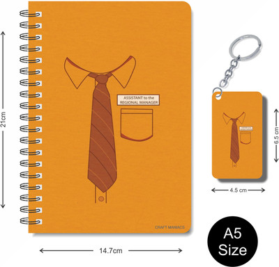 craft maniacs OFFICE SITCOM 2023 DIARY & KEYCHAIN A5 Diary RULED 120 Pages(Multicolor)