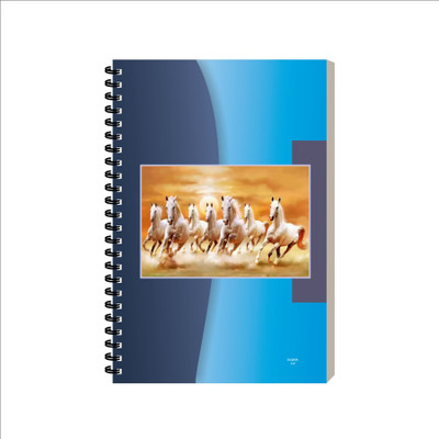 ESCAPER Seven Running Horse Notepad For Writing, Diary For Men & Girls A5 Diary Ruled 160 Pages(Seven Horses Design 6)