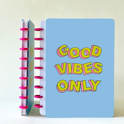 dovetail Discbook Vertical Good Vibes Only B5 Notebook Ruled 70 Pages(Multicolor)