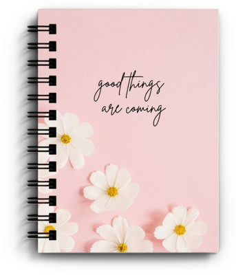 craft maniacs CUTE 2023 COLLECTION A5 Notebook RULED 160 Pages(GOOD THINGS ARE COMING PINK)