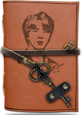 DI-KRAFT Handmade Classic Design Leather-Jin Printed Leather A6 Diary Unruled 200 Pages(Brown 3)