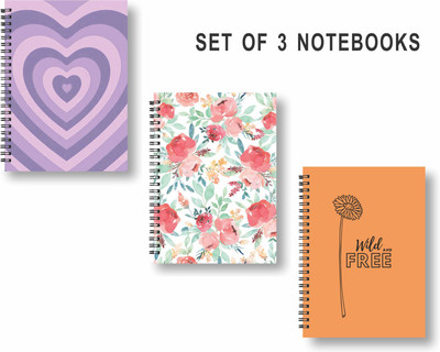 Papco Notebooks A5 Diary unruled 144 Pages(Multicolor, Pack of 3)