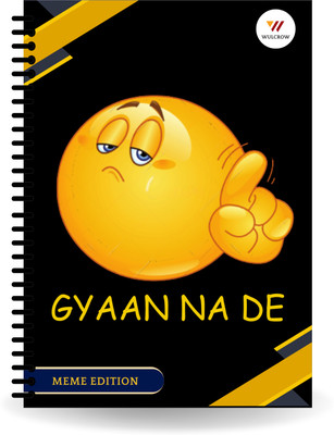 Wulcrow Premium Notebook | GYAAN NA DE | A5 Notebook Ruled 140 Pages(Black)