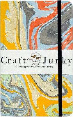 CRAFT JUNKY Hardcover Marble Print journal A5 Diary Unruled 160 Pages(RAINBOW)