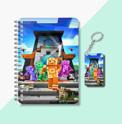 craft maniacs MINECRAFT DIARY & KEYCHAIN A5 Diary RULED 120 Pages(Multicolor)