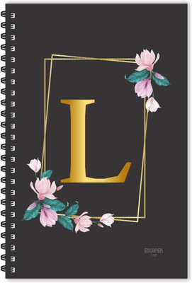 ESCAPER L letter diary (Ruled - A5), L initial Diary, L alphabet Notebook A5 Diary Ruled 160 Pages(MulticolorL)