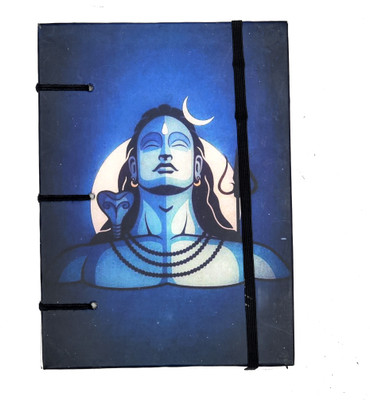 CRAFT CLUB HAndcrafted Shiva Print Recycle Paper Diary A5 Diary unrulled 200 Pages(Blue)