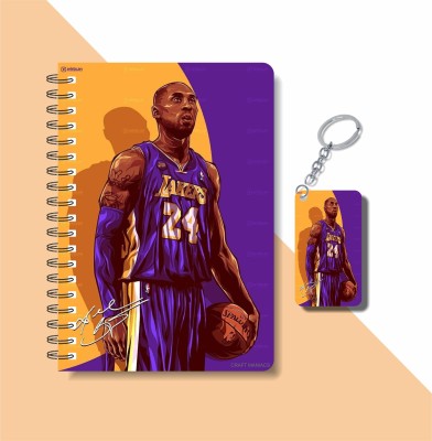 craft maniacs 2023 KOBE DIARY + KEYCHAIN A5 Note Book RULED 160 Pages(Multicolor)