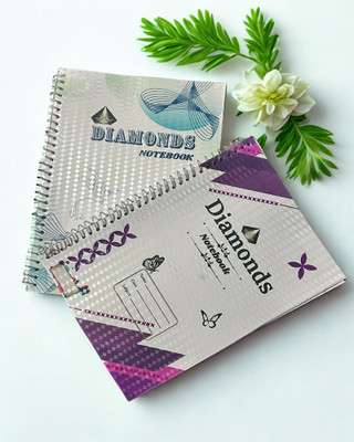 DIAMONDS Notebook A4 Notebook Ruled Spiral Notebook 260 Pages(Multicolor, Pack of 4)