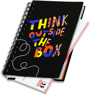 COI BLACK Think Outside The Box Planner - Easily Organize - The Perfect Journal Regular Planner Ruled 150 Pages(Black)