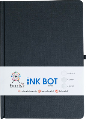 ColorSplash Inkbot Notebook A5 Diary Rulled 192 Pages(Black)