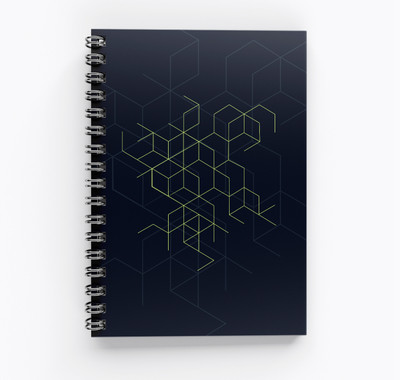 RJPRINTS 3d Geometric A5 Notebook Unruled 160 Pages(Dark Blue Green)