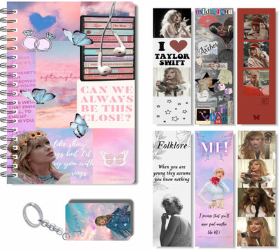 craft maniacs 2023 TAYLOR DIARY + TWO FREEBIE COLLECTION A5 Notebook RULED 160 Pages(Multicolor)
