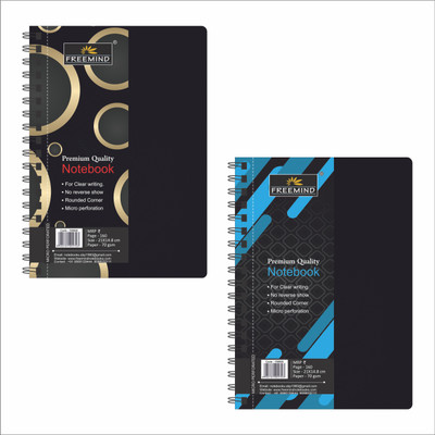 FREEMIND Single Line 21.6 x 14 cm Regular Notebook Versatile for School, Home & Office 300 Pages(Multicolor, Pack of 4)