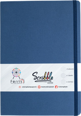 ColorSplash Scribble Notebook Diary A5 Diary Rulled 192 Pages(Blue)