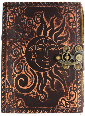 Divya Vintage Craft Vintage Journal Leather Diary Writing Notebook Unique Embossed Travel Diary A5 Diary Plain 200 Pages(Brown)