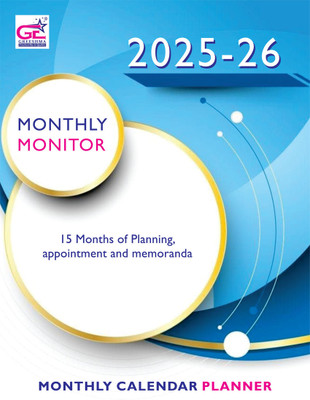 Greeshma MONTHLY PLANNER A4 Planner/Organizer 2025-2026 Single Rule A4 Size 36 Pages(Blue)