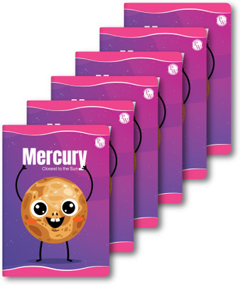 PW Theme - Planet A4 Notebook Ruled 172 Pages(Multicolor, Pack of 6)