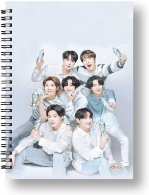 Papco BTS NOTEBOOK A5 Diary Ruled 144 Pages(White, Multicolor)