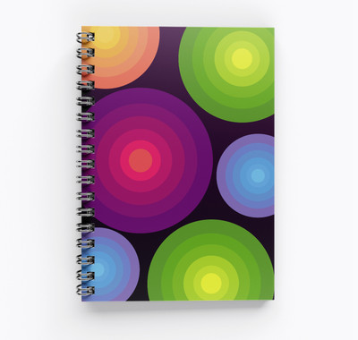 RJPRINTS Gradient Circles A4 Notebook Unruled 160 Pages(Multicolor)