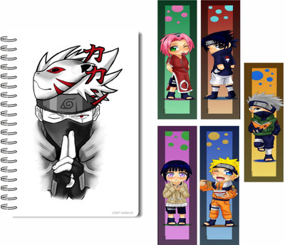 craft maniacs KAKASHI DIARY & FREEBIE BOOKMARKS A5 Notebook RULED 100 Pages(Multicolor)