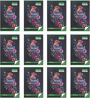 ECONAMA Recyclable::Single Line::Long book Notebook::eco friendly Regular Notebook Single Line 140 Pages(Grey, Pack of 12)