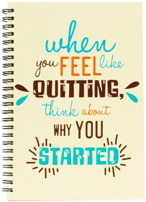 FUNCART Never Quit Spiral Notebook(A5) A5 Notebook One Sided Ruled 160 Pages(Multicolor)