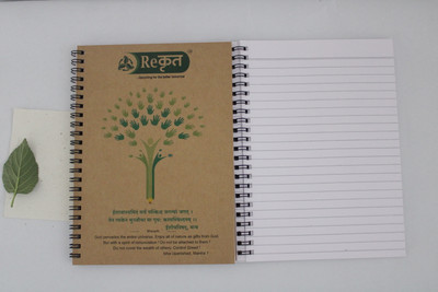 Rekrit Recycled Handmade A5 Note Pad Ruled 80 Pages(Multicolor, Pack of 2)