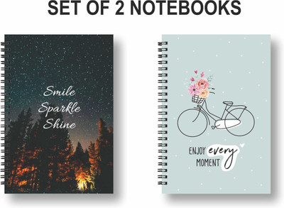 ROT RIX combo of 2 Notebooks A5 Diary Unruled 144 Pages(Green, Pack of 2)