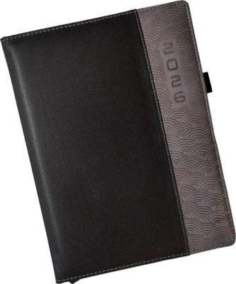 Excel PU Leather Finish Hard Bound Executive Diary Planner Sunday Half page Regular Diary 2026 with Pen Holder (Cover Design may be Different) Ruled 365 Pages(Black)