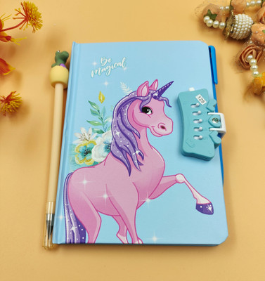 Paper Bear Unicorn A4 Diary ruled 70 Pages(Light Blue)