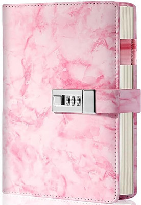 KGBTREADS dairy with lock notebook-8 A5 Diary single 1 Pages(Pink)