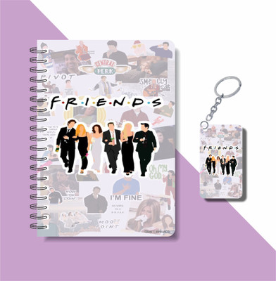 craft maniacs FRIENDS 2024 COLLECTION A5 Notebook RULED 160 Pages(Pink)