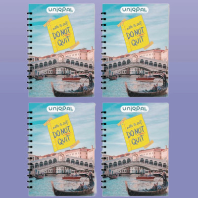 UNIQPAL SPIRAL Notebook A4 Notebook UNRULED/PLAIN 200 Pages(Multicolor, Pack of 4)
