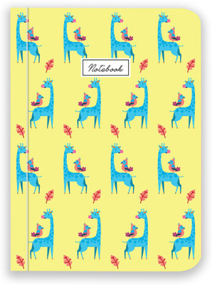 Happening Hippo Giraffe A6 Notebook Unruled 100 GSM 50 Pages(Yellow)